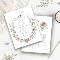 Boho Winter Greenery Red Floral 19. Geburtstag