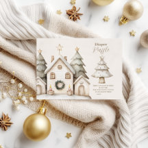 Boho Winter Hütte Weihnachtsdiapper Raffle