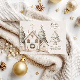 Boho Winter Hütte Weihnachtsdiapper Raffle Begleitkarte