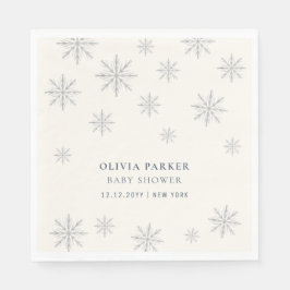 Boho Winter Snowflake Babydusche Begrüßungszeichen Serviette