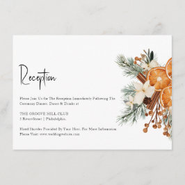 Boho Winter Wedding Empfang Card Begleitkarte