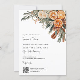 Boho Winter Wedding Qr UAWG in einem Einladung