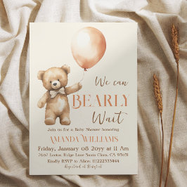 Boho wir können frühzeitig die Beige Bear Baby Dus Einladung