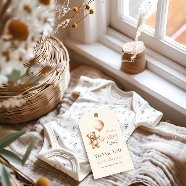 Boho wir können frühzeitig die Beige Bear Baby Dus Geschenkanhänger (Von Creator hochgeladen)