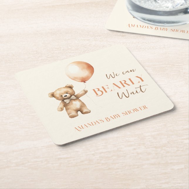 Boho wir können frühzeitig die Beige Bear Baby Dus Rechteckiger Pappuntersetzer (angewinkelt)