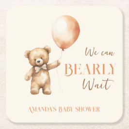 Boho wir können frühzeitig die Beige Bear Baby Dus Rechteckiger Pappuntersetzer