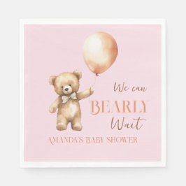 Boho wir können Pink Bear Girl Babydusche warten Serviette