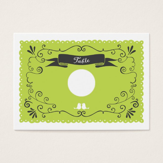 Boho Wirbel, Curls, Banner & Lovebirds Hochzeit (Vorderseite)