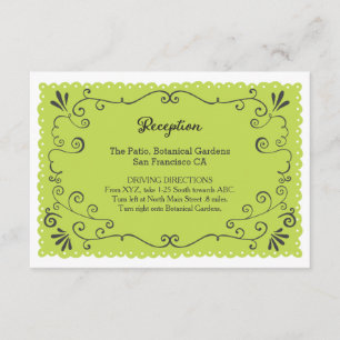 Boho Wirbel, Curls, Banner & Lovebirds Hochzeit Begleitkarte