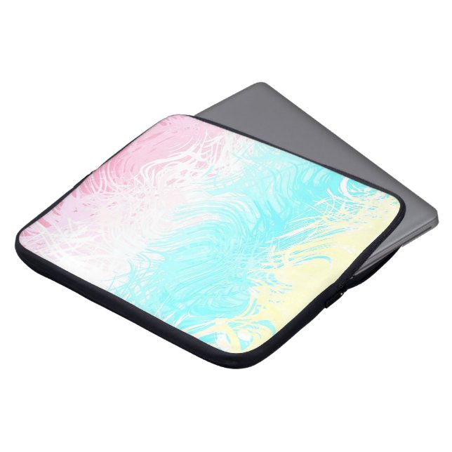 Boho Wirbel Groovy Abstrakt Genderflux Pride Flag Laptopschutzhülle (Vorne Oben)