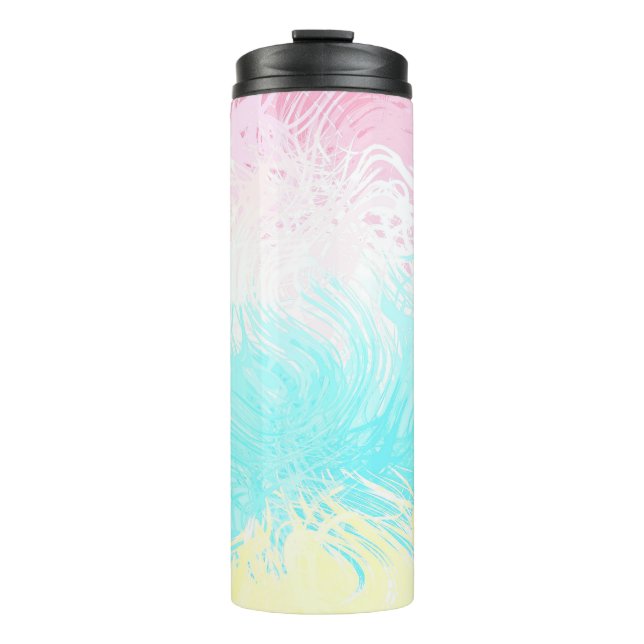 Boho Wirbel Groovy Abstrakt Genderflux Pride Flag Thermosbecher (Vorderseite)