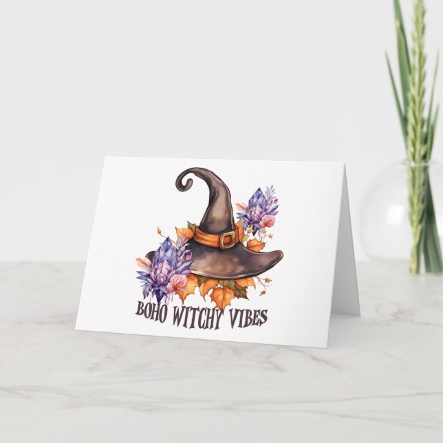 Boho Witchy Vibes Halloween  Karte (Vorderseite)