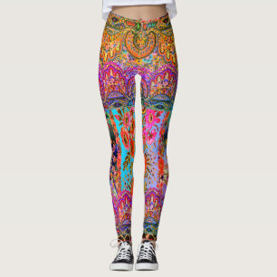 Boho Wohnwagen mit Blumen Leggings