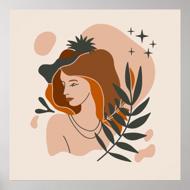 Boho Woman Stars Poster (Vorne)