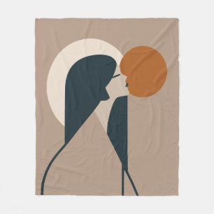 Boho Woman Sun Fleecedecke