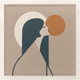 Boho Woman Sun Glasuntersetzer