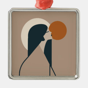 Boho Woman Sun Ornament Aus Metall