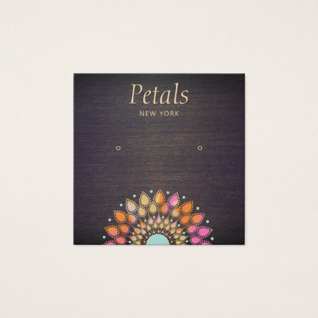 Boho Wood Stuod Earring Display Card (Vorderseite)