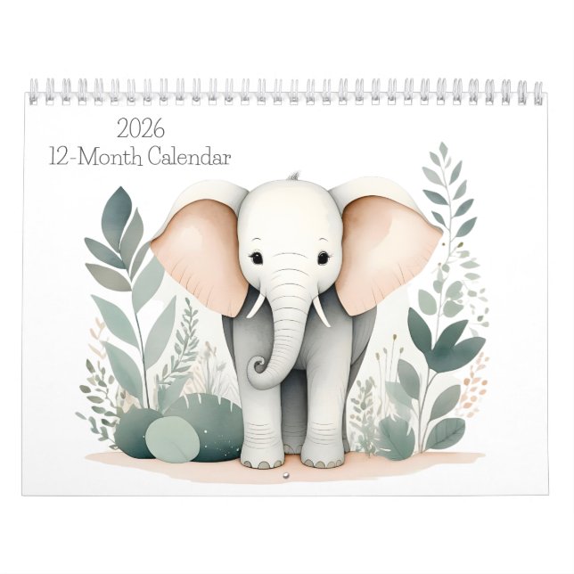 Boho Woodland Animals 2026 Kalender 12 Monate (Titelbild)
