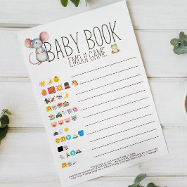 Boho Woodland Animals Baby Showbuch Emoji Game Flyer