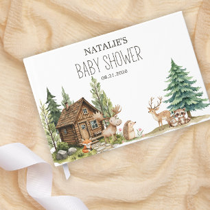 Boho Woodland Animals Babydusche Gästebuch