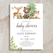 Boho Woodland Animals Blätter Kinderdusche Einladu