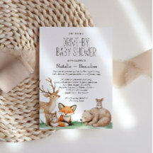 Boho Woodland Animals Drive-By-Baby-Dusche
