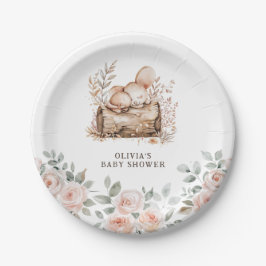 Boho Woodland Animals & Floral Baby Dusche Pappteller