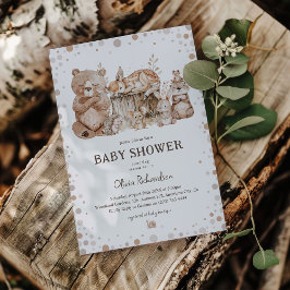 Boho Woodland Animals Gender Neutral Baby Shower Einladung