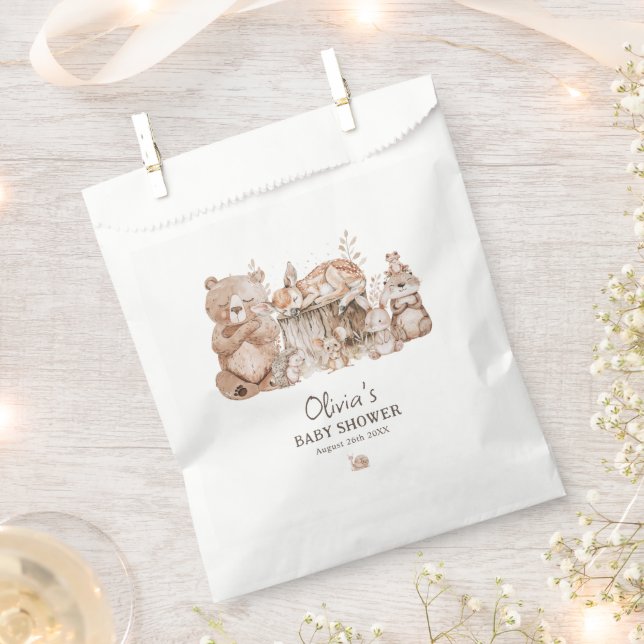 Boho Woodland Animals Gender Neutral Baby Shower Geschenktütchen (Ausgeschnitten)