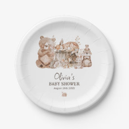 Boho Woodland Animals Gender Neutral Baby Shower Pappteller