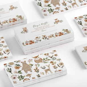 Boho Woodland Animals Kinderdusche Windelwanne Raf Visitenkarte