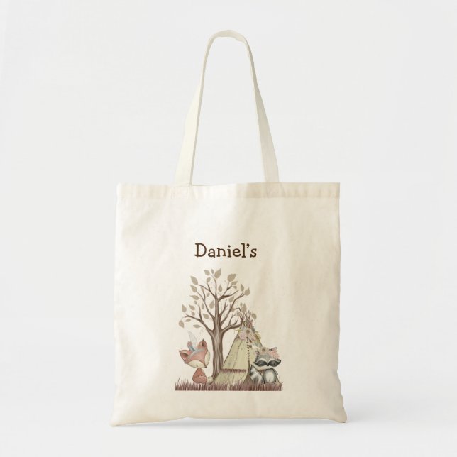 Boho Woodland Animals Kinderzimmer Tote Bag Tragetasche (Vorne)