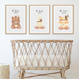 Boho Woodland Animals Personalisiert Baby Kinderzi Bilderwand Sets
