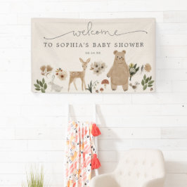Boho Woodland Baby Dusche Begrüßungsbanner Banner