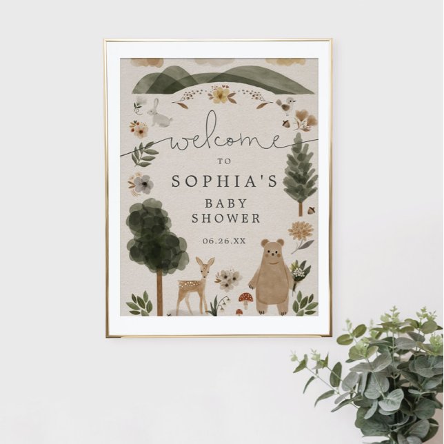Boho Woodland Baby Dusche Begrüßungszeichen Poster (Von Creator hochgeladen)