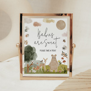 Boho Woodland Babydusche Babys sind süß Poster