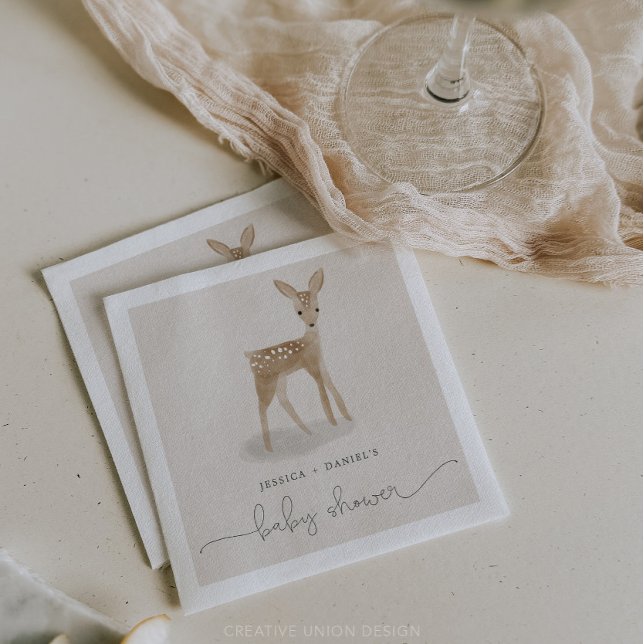 Boho Woodland Babydusche Cocktail Napkin Serviette (Von Creator hochgeladen)