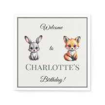 Boho Woodland Bunny Fox Kind's Geburtstag