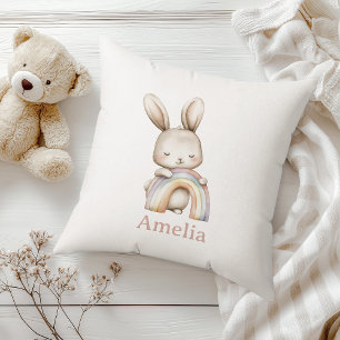 Boho Woodland Bunny Rainbow Kinderzimmer Kissen