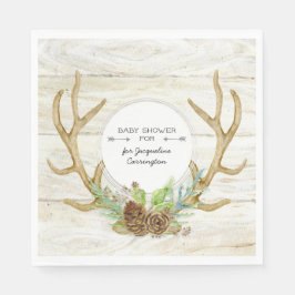 Boho Woodland Deer Antlers in Arrows Baby Showroom Serviette