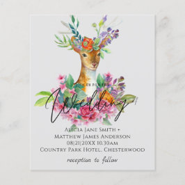 Boho Woodland Deer Floral Budget Wedites Flyer