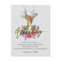 Boho Woodland Deer Floral Budget Wedites