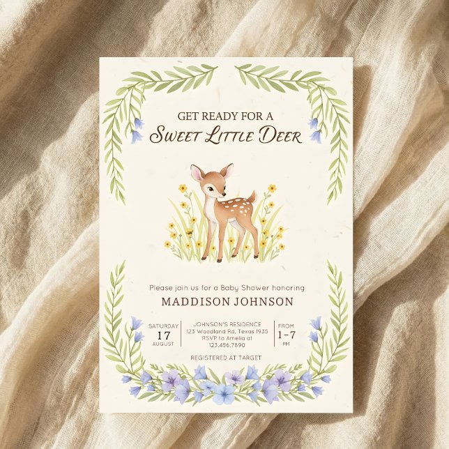 boho woodland deer greenery baby shower einladung (Von Creator hochgeladen)