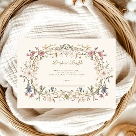 Boho Woodland Fern Baby Shower Diapper Raffle Begleitkarte