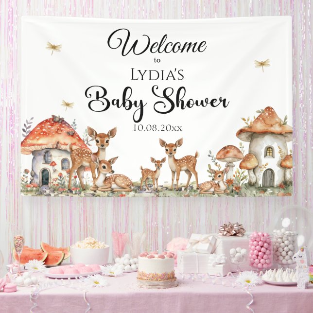 Boho Woodland Forest Animals Baby Dusche Willkomme Banner