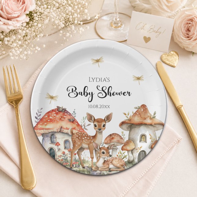 Boho Woodland Forest Animals Babydusche Pappteller (Von Creator hochgeladen)