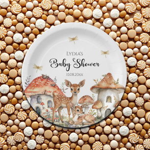 Boho Woodland Forest Animals Babydusche Pappteller