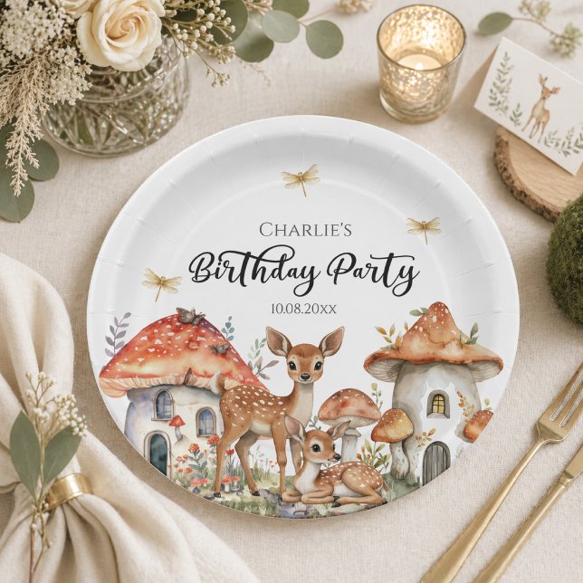 Boho Woodland Forest Animals Geburtstagsparty Pappteller (Von Creator hochgeladen)