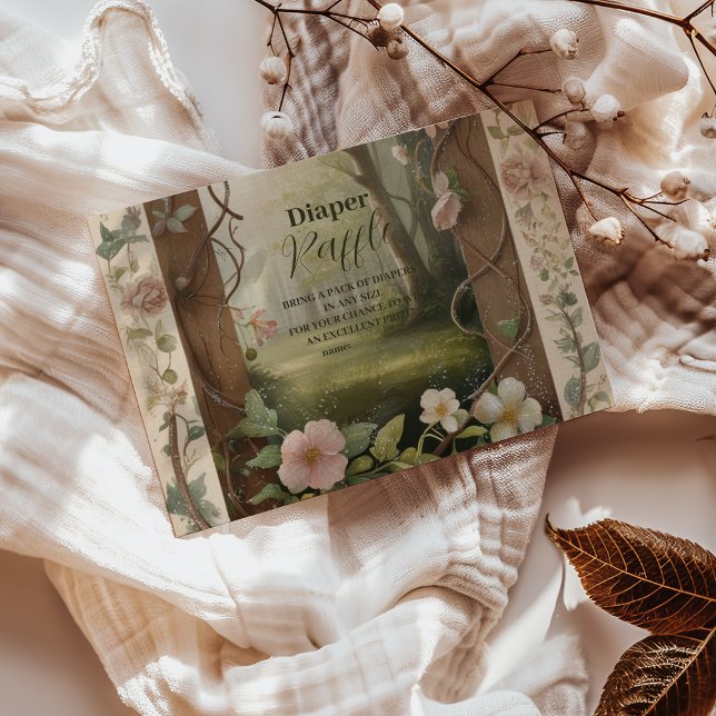 Boho Woodland Forest Raffle Diapper Begleitkarte (Von Creator hochgeladen)